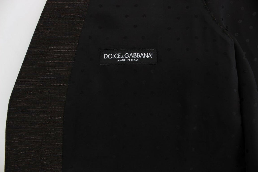 Gilet noir Dolce & Gabbana en laine avec logo, porté comme vêtement chic et élégant.