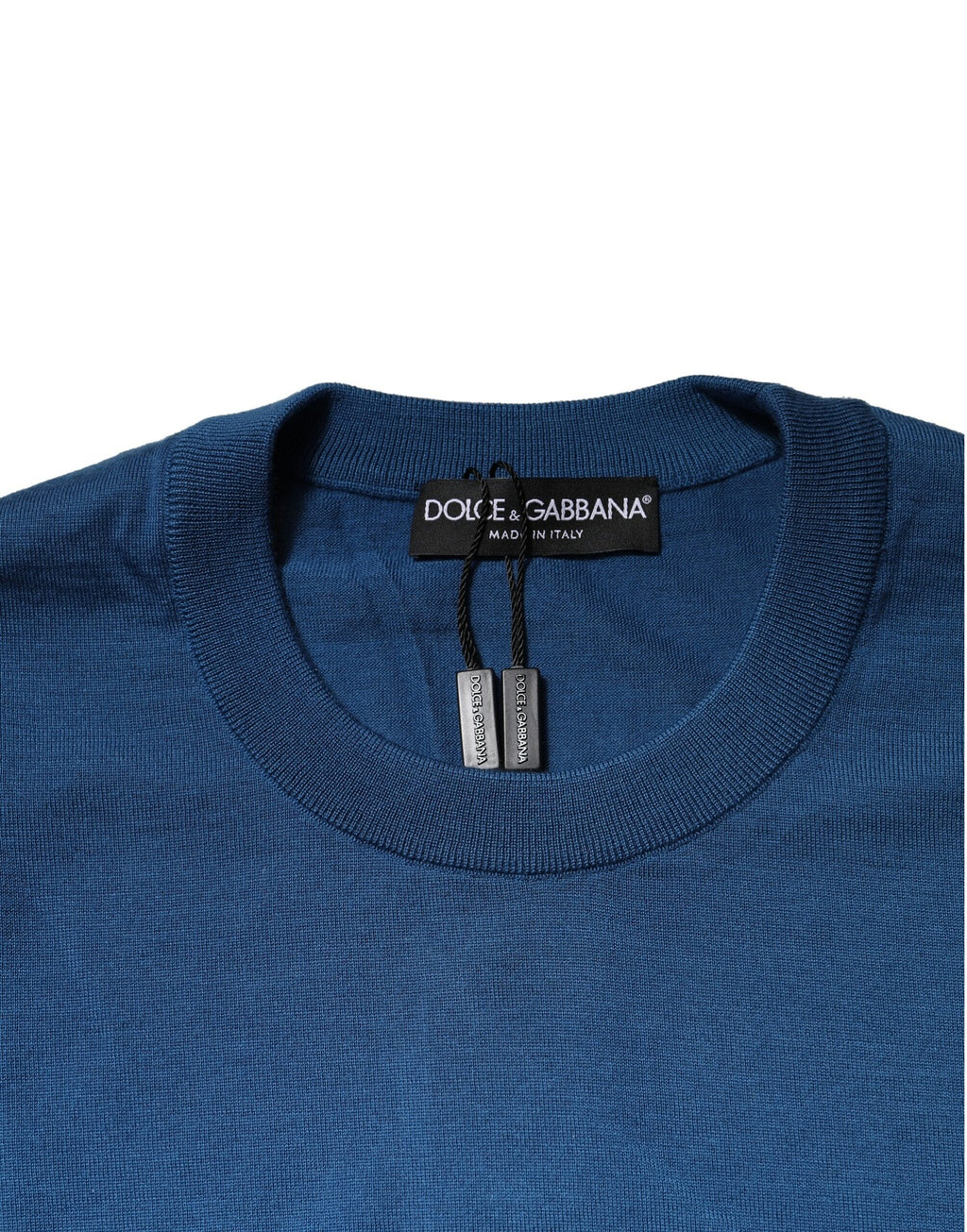 Sweatshirt Dolce & Gabbana en cachemire bleu à col rond, pull décontracté et élégant pour homme.