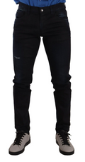 Pantalon en jean skinny bleu en coton stretch de Dolce & Gabbana, coupe ajustée, détails classiques en denim.