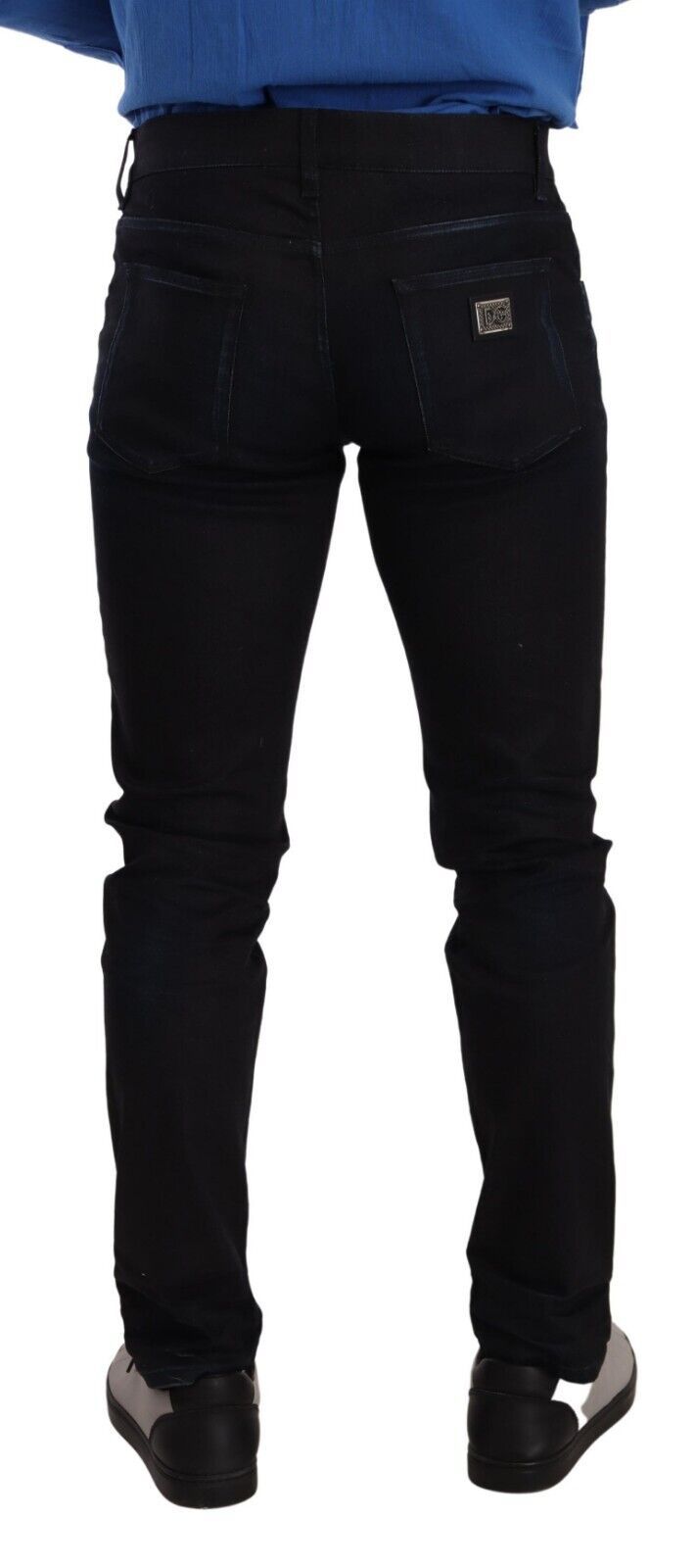 Jean skinny en denim stretch bleu Dolce & Gabbana en coton, coupe ajustée et tendance.