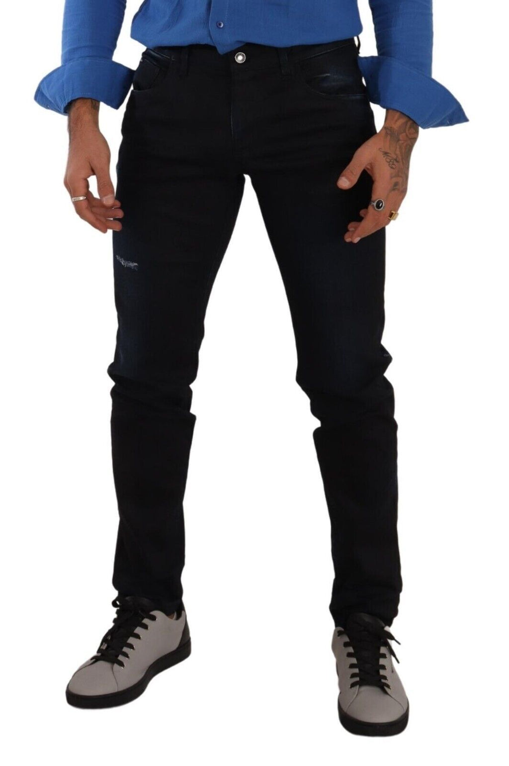 Jeans skinny en denim stretch bleu Dolce & Gabbana en coton, coupe ajustée et moderne, pour homme.
