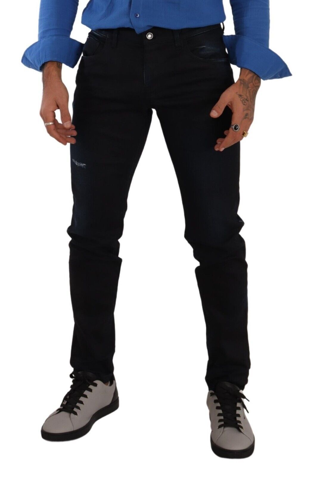 Jeans skinny en denim stretch bleu Dolce & Gabbana en coton, coupe ajustée et moderne, pour homme.