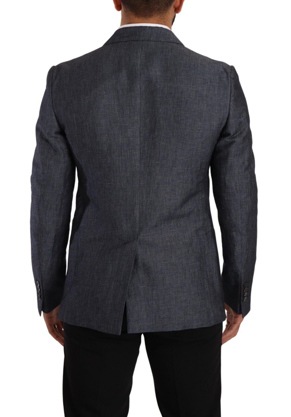 Veste en lin et coton bleu Dolce & Gabbana Taormina Blazer, élégante et légère, portée sur un modèle.