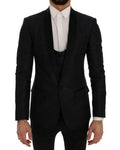 Veste blazer Slim deux pièces Dolce & Gabbana Blue MARTINI, élégante et ajustée, en tissu bleu avec finition soignée.