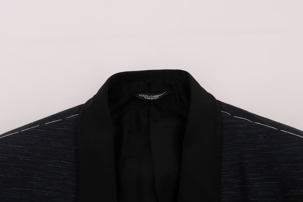 Veste blazer slim bleu Dolce & Gabbana Martini en deux pièces, élégante et raffinée, vue de face.