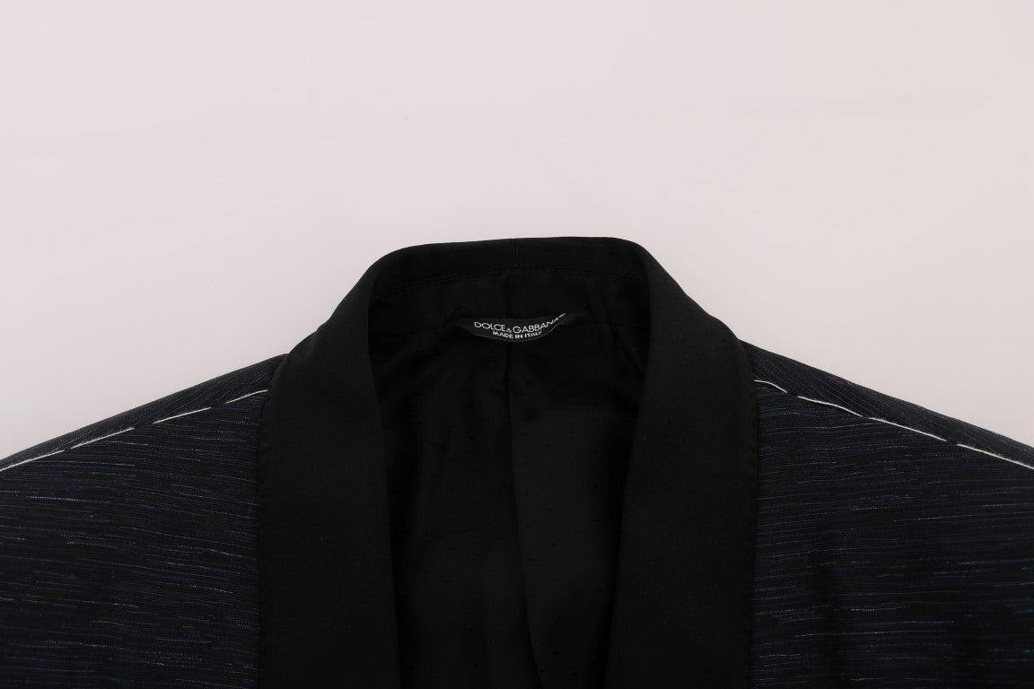 Veste blazer slim bleu Dolce & Gabbana Martini en deux pièces, élégante et raffinée, vue de face.