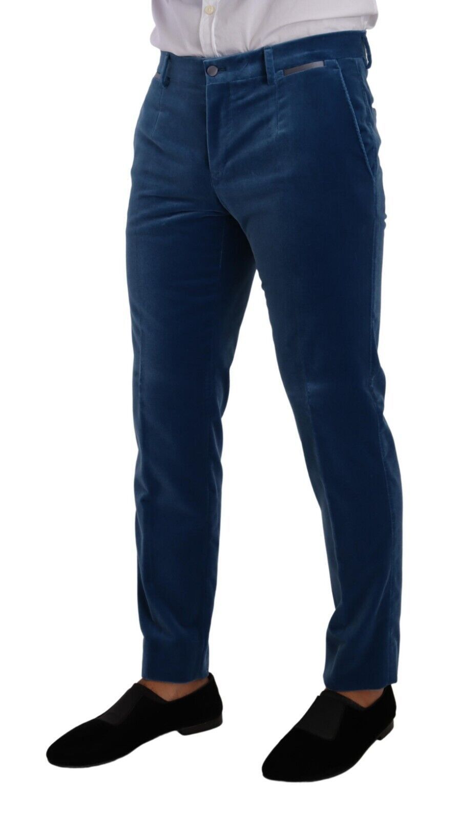Costume homme Dolce & Gabbana Blue SICILIA en velours, costume slim fit en deux pièces, élégant et sophistiqué.