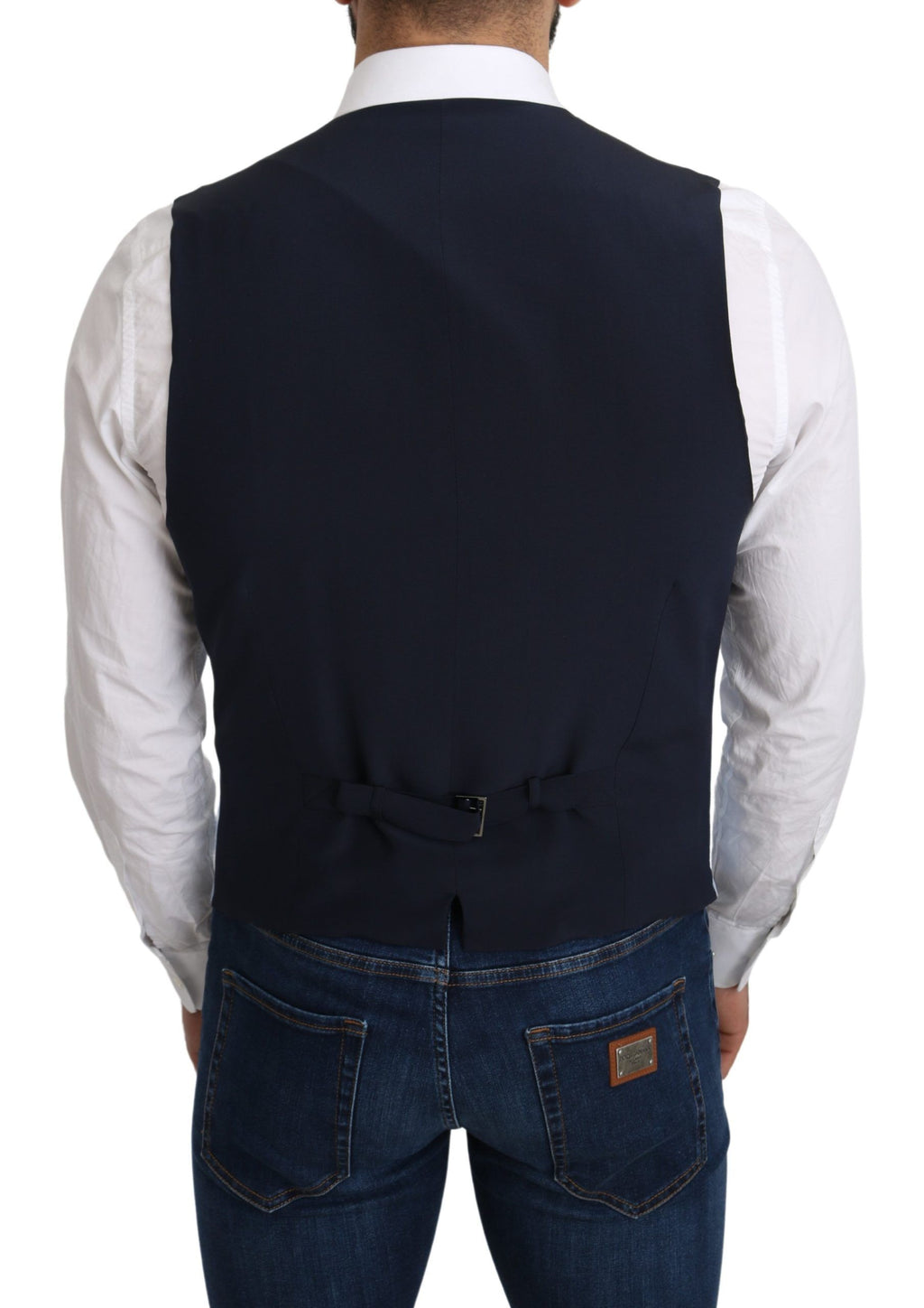 Gilet formel en viscose bleue de Dolce & Gabbana, coupe ajustée et élégante, parfait pour un style sophistiqué.
