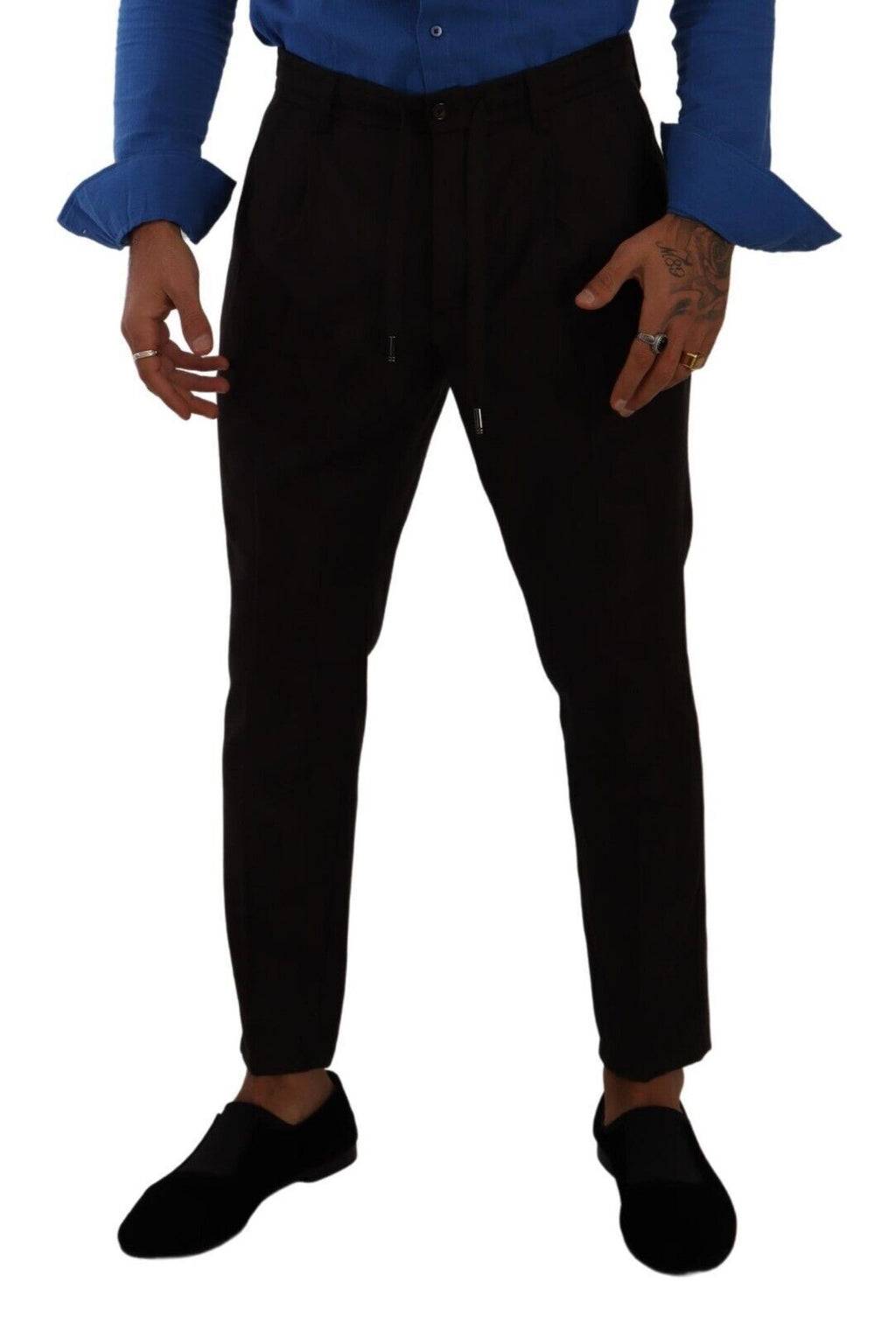 Pantalon homme skinny en laine bordeaux de Dolce & Gabbana, coupe ajustée et tissu élégant.
