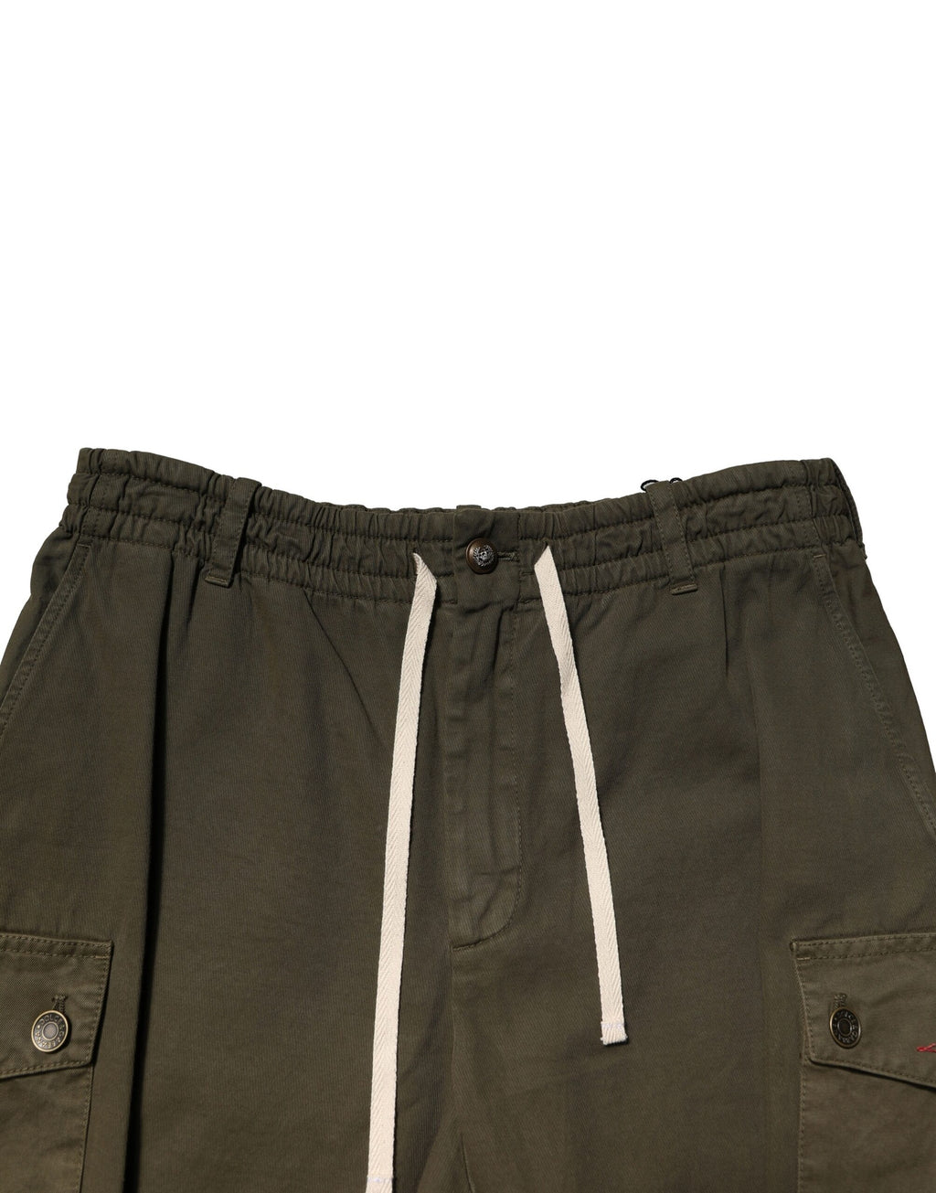 Pantalons cargo marron en coton Dolce & Gabbana avec cordon de serrage, mode décontractée et style élégant.