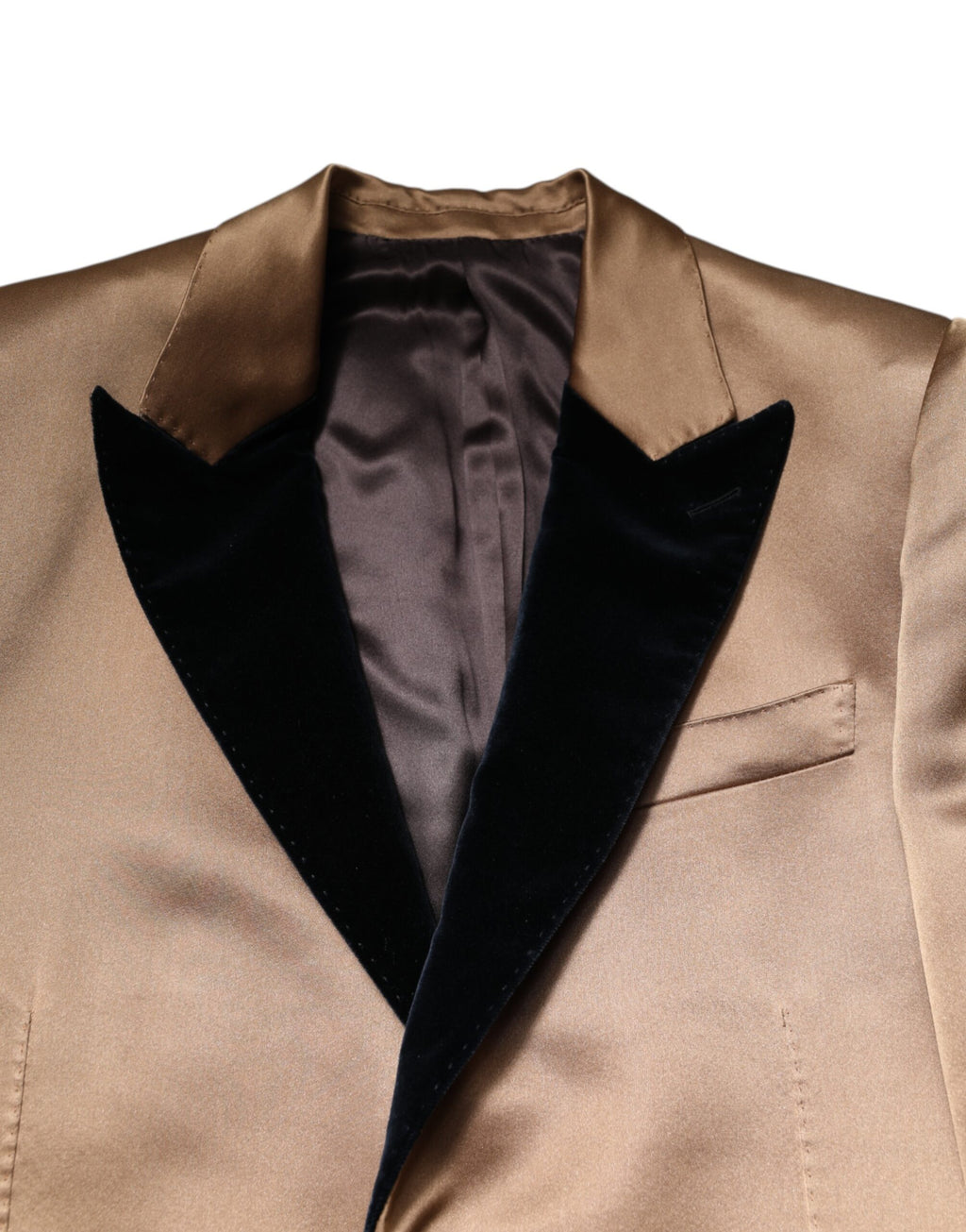 Manteau trench en soie marron à simple boutonnage de Dolce & Gabbana, veste élégante pour femmes.