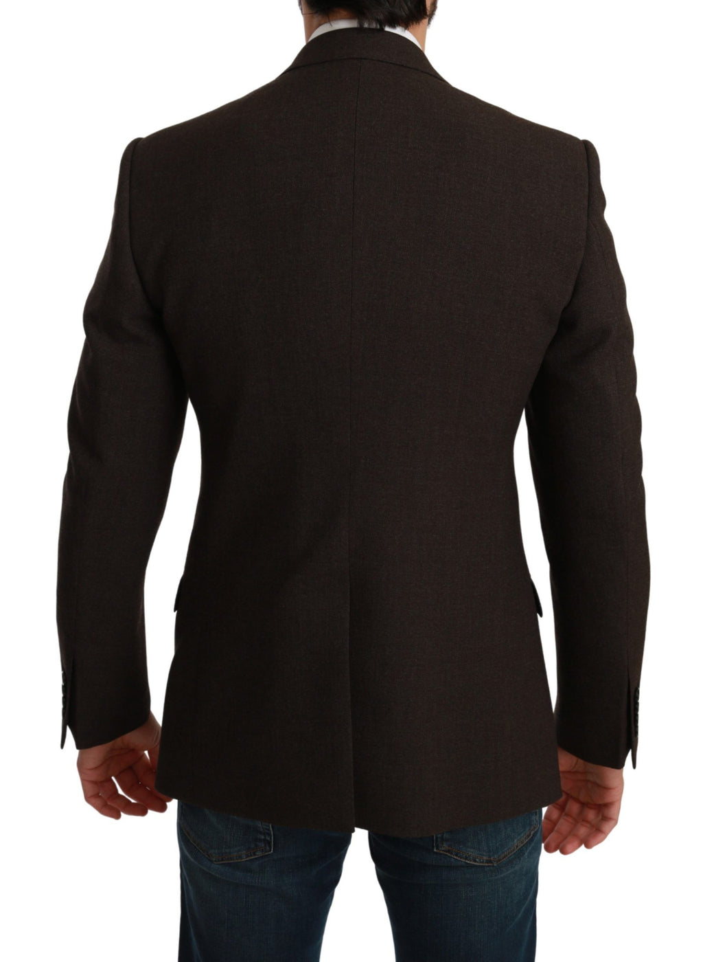 Veste blazer marron Dolce & Gabbana coupe slim fit, style élégant avec détails sophistiqués, pour homme.