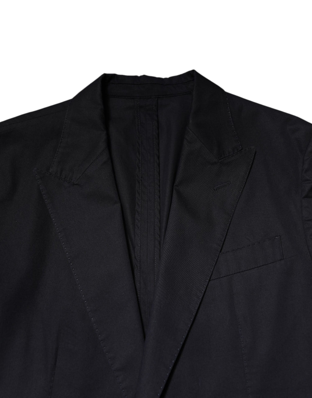 Costume blazer en coton bleu foncé Dolce & Gabbana Taormina, veste élégante pour homme.
