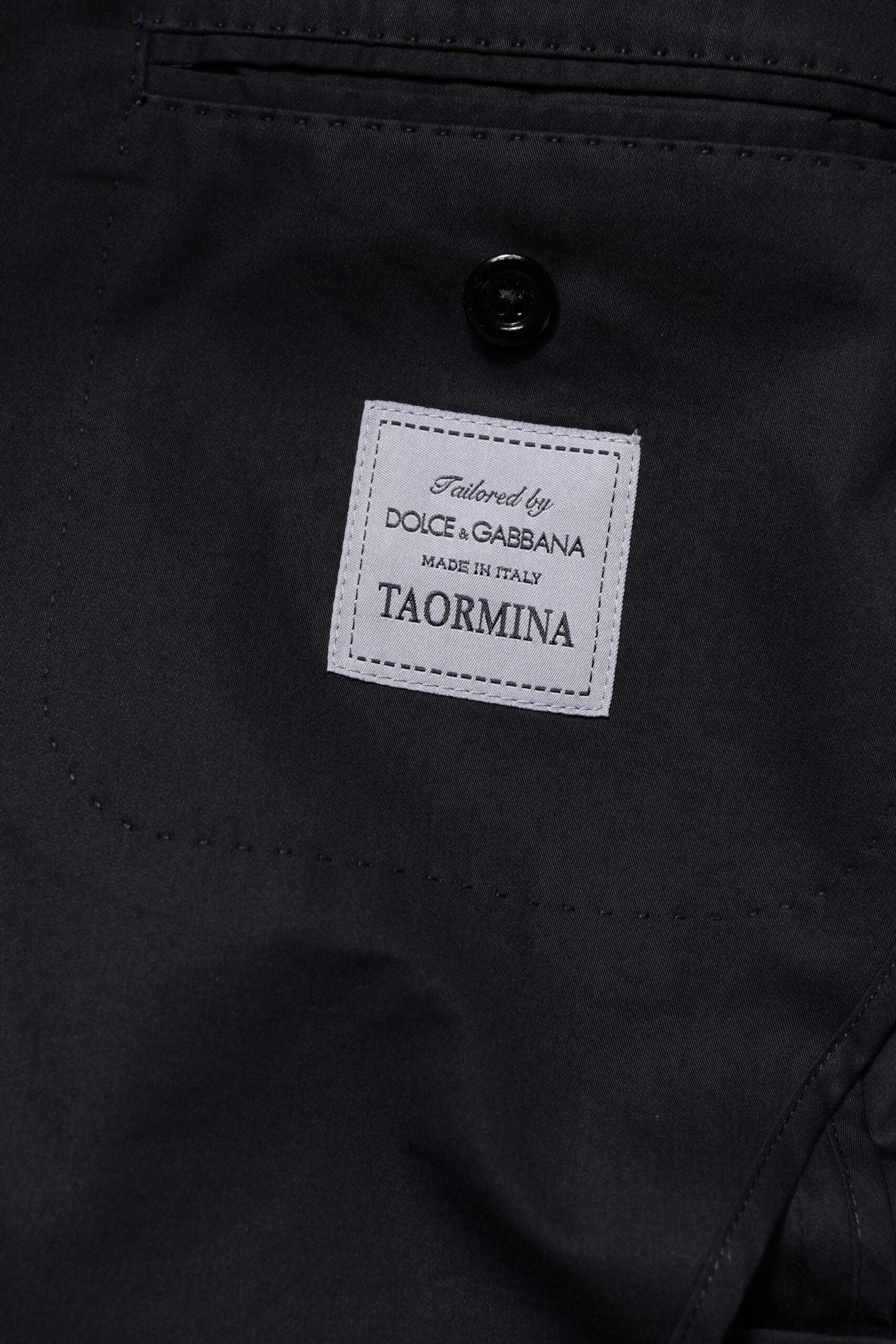 Costume blazer en coton bleu foncé Dolce & Gabbana Taormina, veste élégante pour homme avec coupe classique.