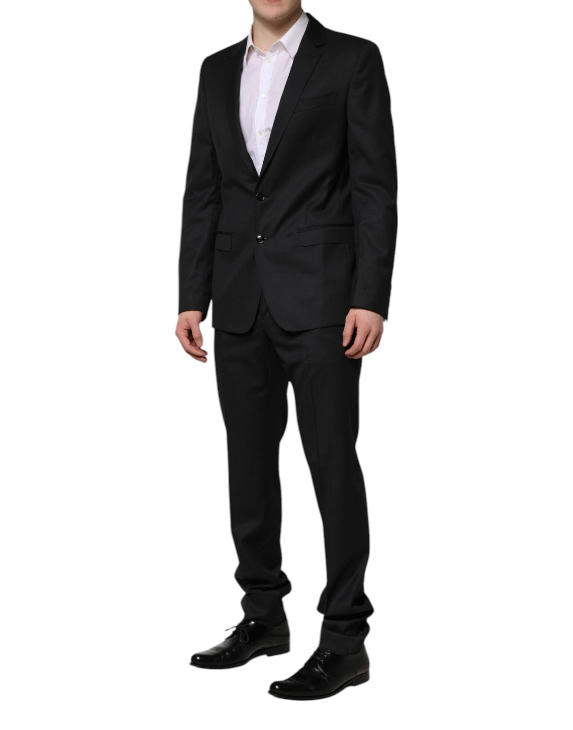 Costume gris foncé Dolce & Gabbana Martini 2 pièces, costume à double boutonnage avec veste et pantalon élégants.