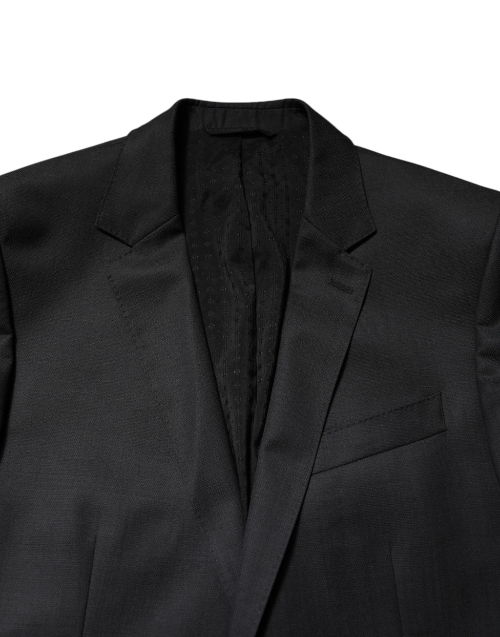 Costume gris foncé Dolce & Gabbana Martini 2 pièces, costume croisé à deux boutons, détail élégant et sophistiqué
