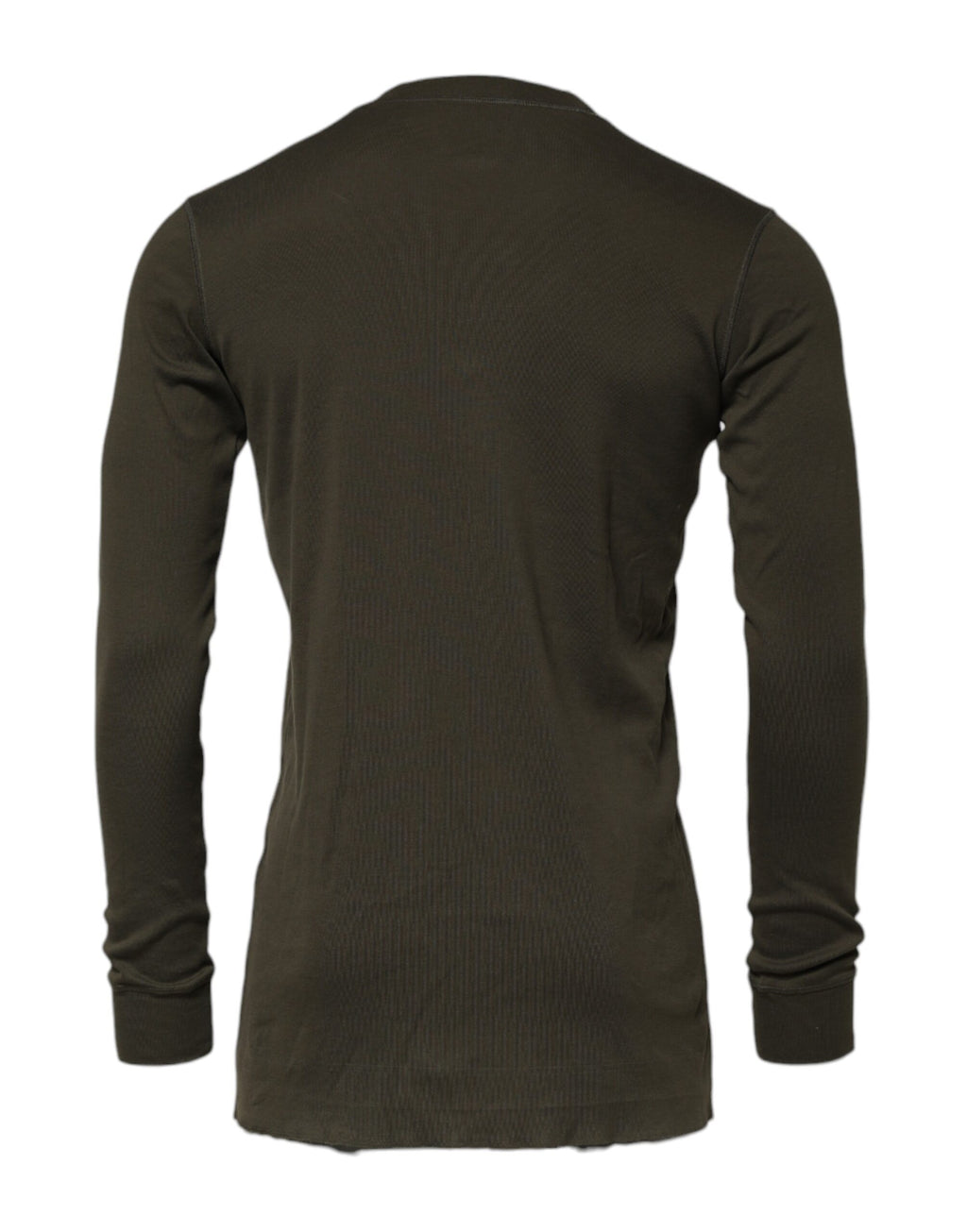 T-shirt à manches longues vert foncé Dolce & Gabbana avec col rond, tissu doux et coupe élégante.