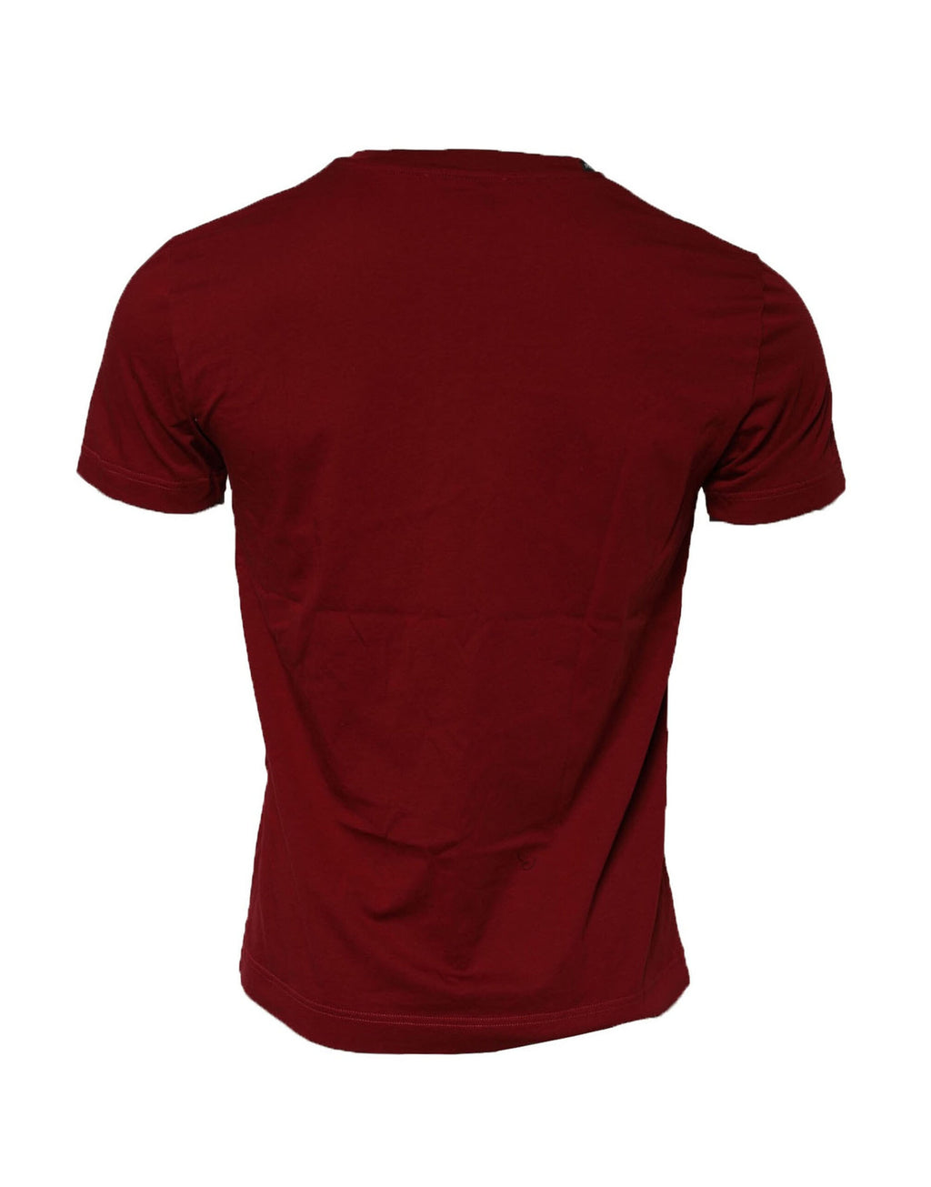 T-shirt homme à manches courtes et col rond Dolce & Gabbana couleur rouge foncé, coton confortable.