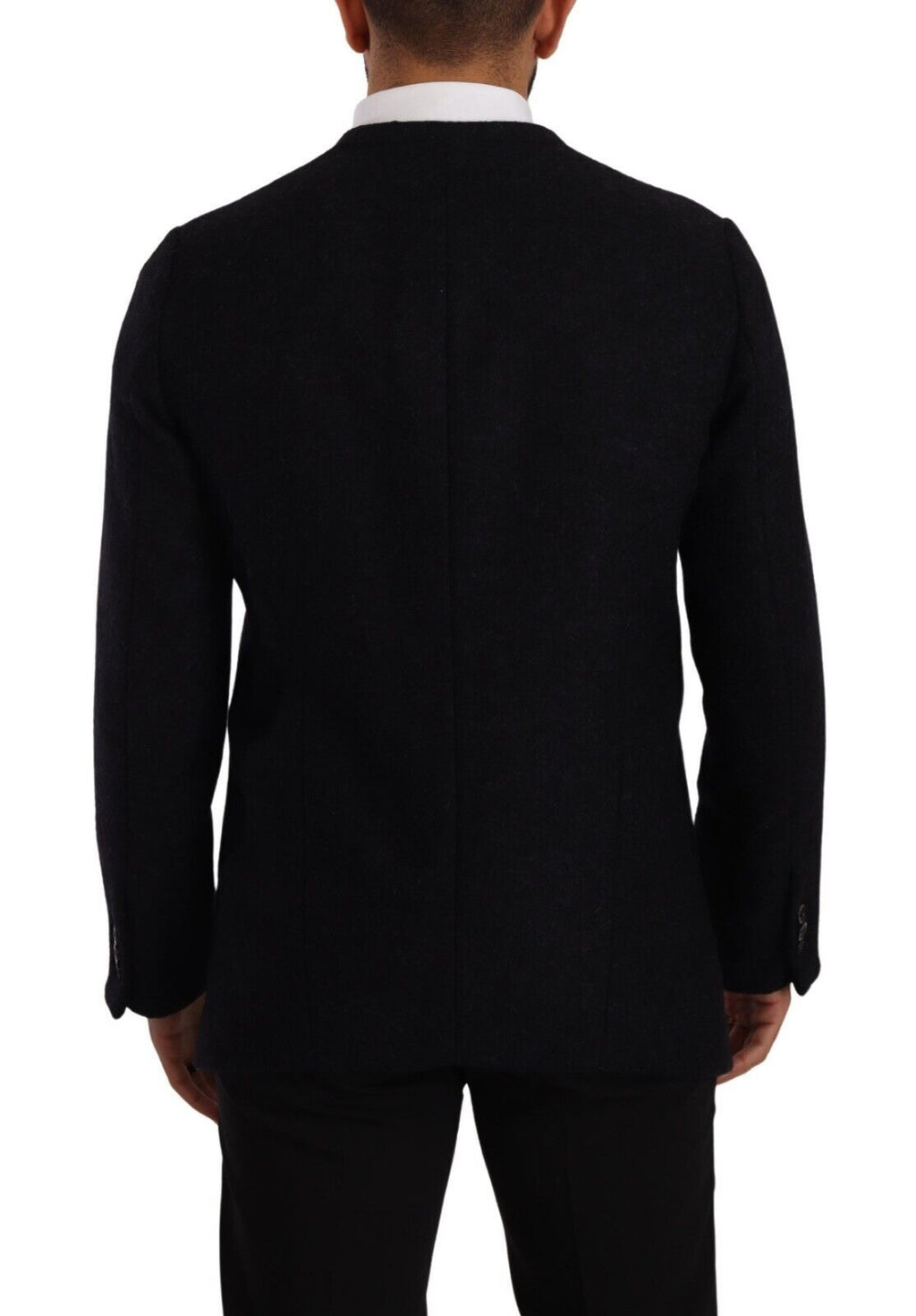 Manteau pour homme Dolce & Gabbana en alpaga gris avec boutons, veste élégante et chaude pour l'hiver.