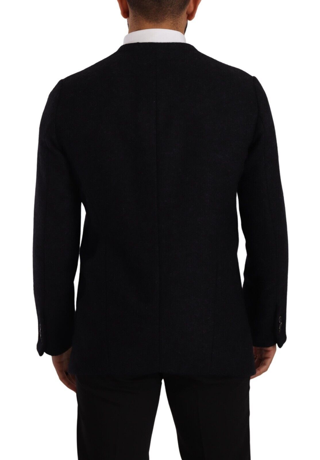 Manteau pour homme Dolce & Gabbana en alpaga gris avec boutons, veste élégante et chaude pour l'hiver.