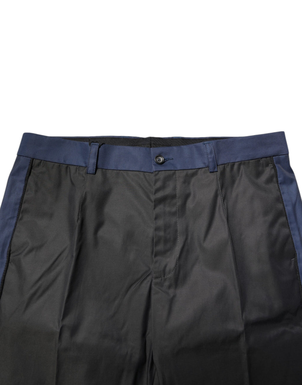 Pantalon chino Dolce & Gabbana pour homme, coton gris bleu, coupe 3/4 et taille crop, élégant et confortable.