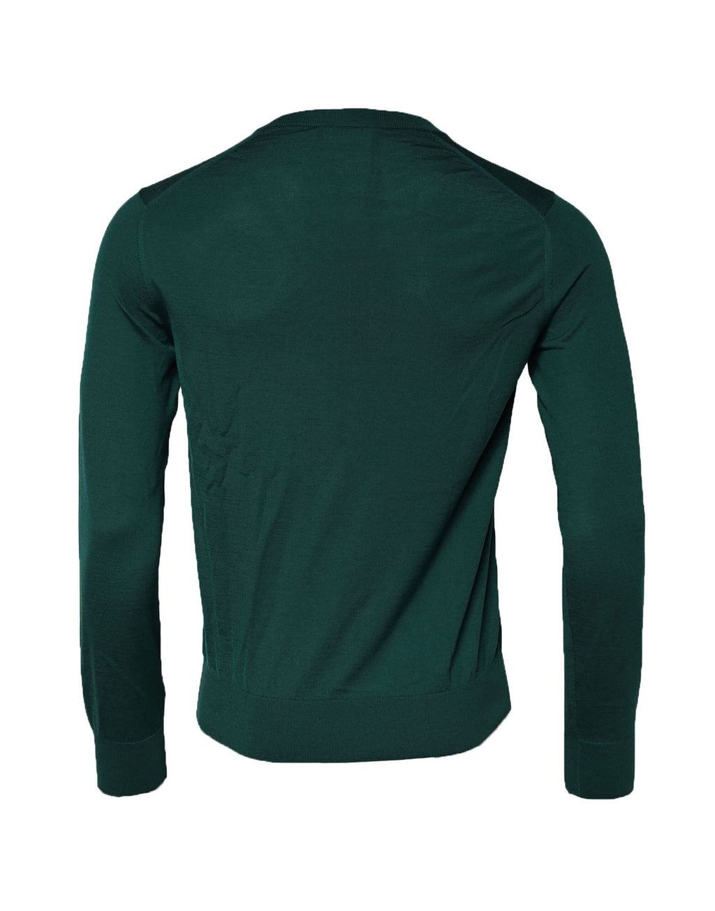 Sweatshirt en cachemire vert Dolce & Gabbana avec col rond, douceur et style élégant visible sur l’image.