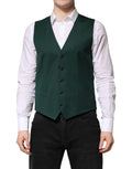 Gilet homme en laine verte Dolce & Gabbana, vêtement formel de style élégant et sophistiqué pour occasion spéciale