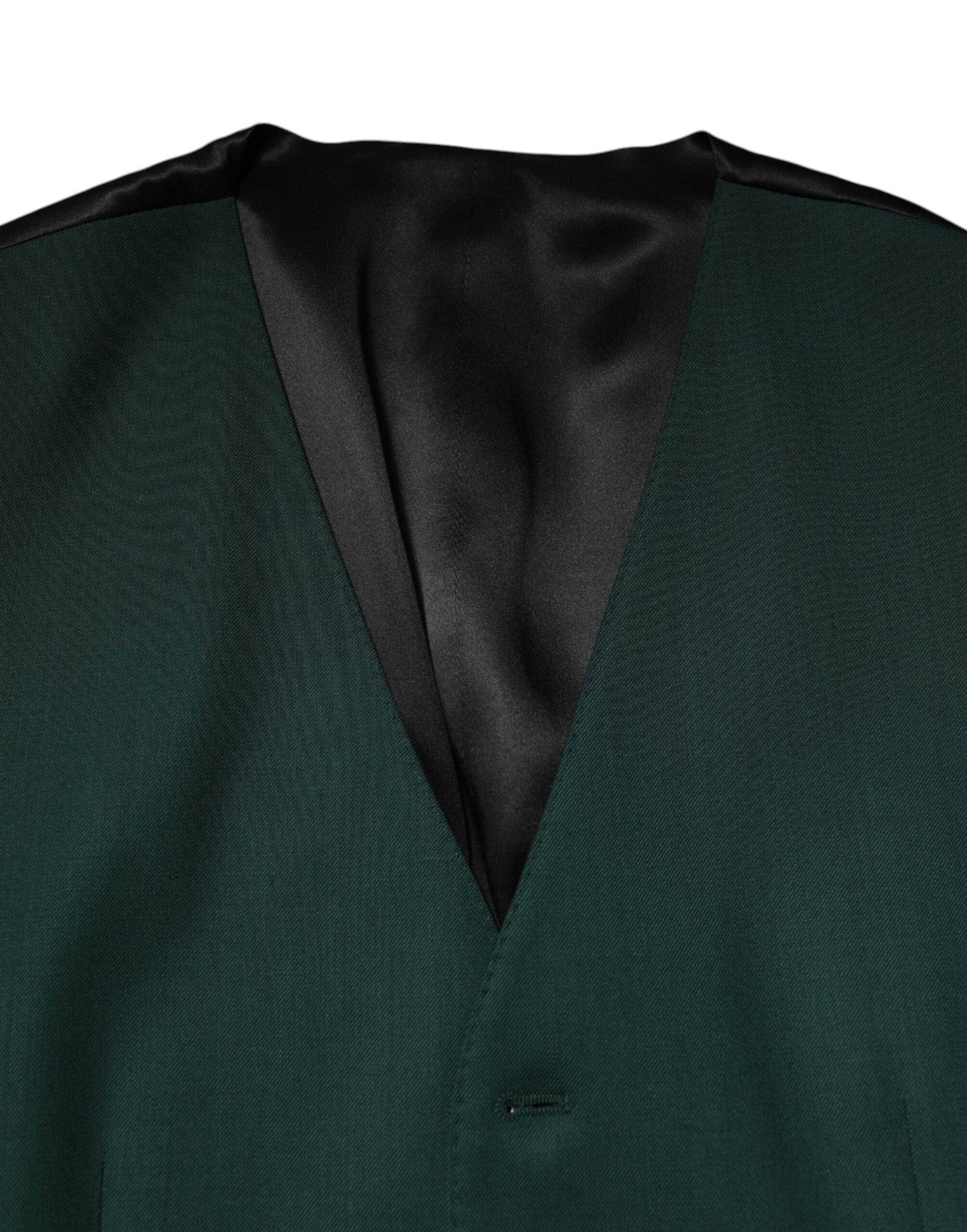 Veste en laine verte Dolce & Gabbana pour homme, vêtement formel, ajustée avec col et boutons, image de veste élégante.