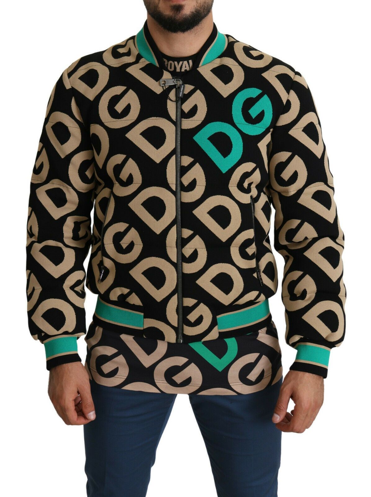 Veste Dolce & Gabbana DGMILLENNIALS à logo multicolore, coupe moderne et imprimé graphique.
