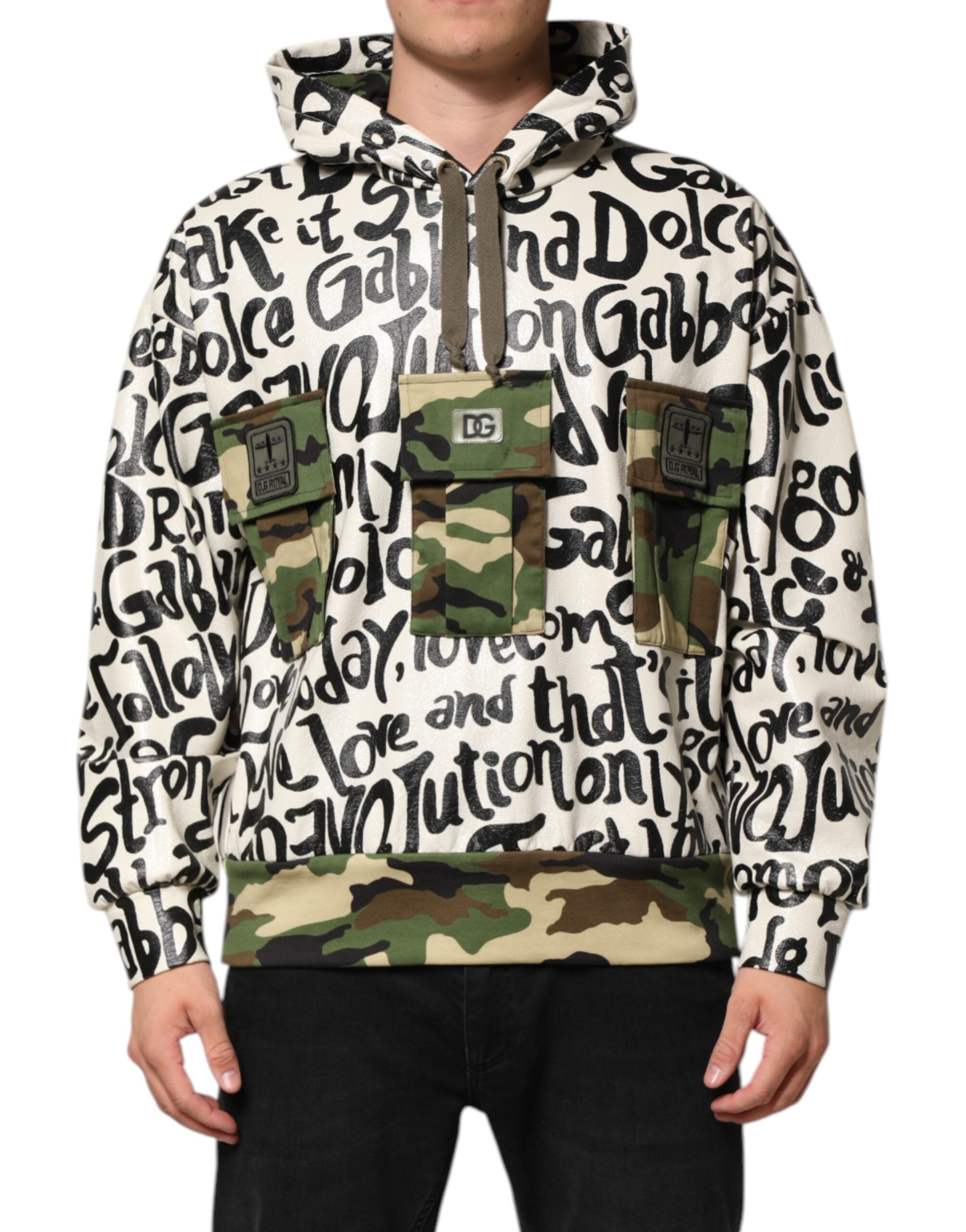 Sweat à capuche multicolore Dolce & Gabbana DGMania, pull en maille avec logo et design coloré.