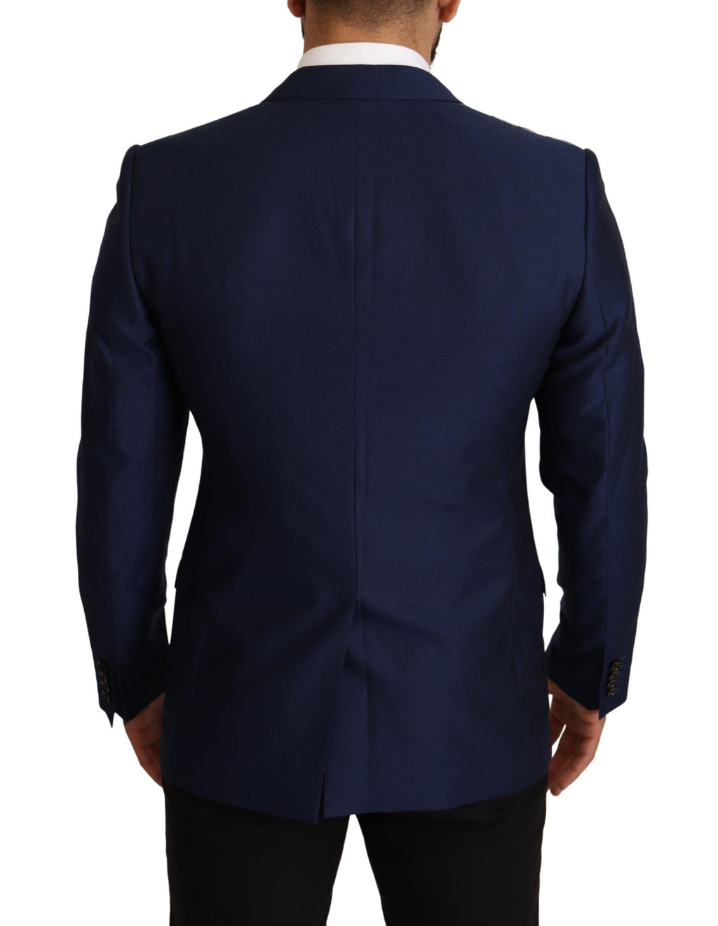 Veste marine Dolce & Gabbana Slim Fit MARTINI blazer en tissu élégant, vue de face sur fond neutre.