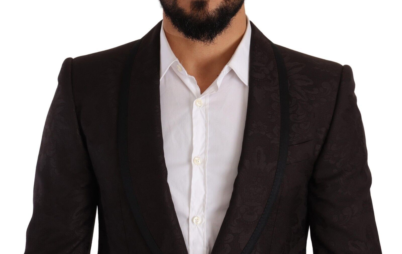 Veste blazer en jacquard violet à simple boutonnage Dolce & Gabbana Sicilia, style élégant et sophistiqué.
