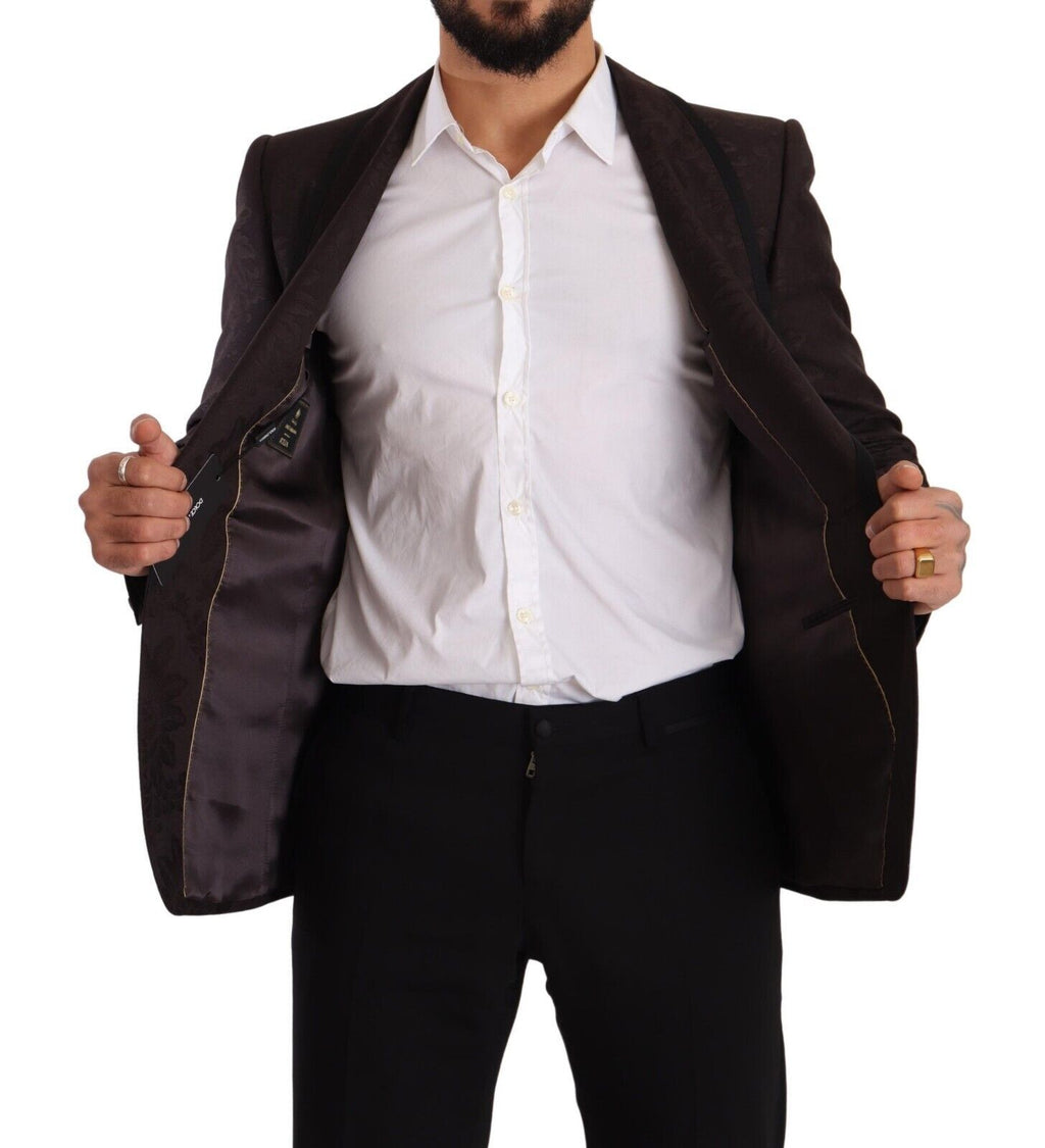 Veste Dolce & Gabbana Sicilia en jacquard violet à un seul bouton, style blazer élégant et sophistiqué.
