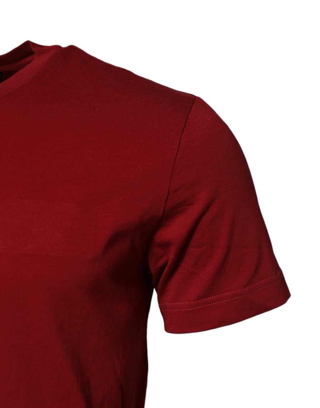T-shirt à manches courtes en coton rouge Dolce & Gabbana avec col rond, vue de face.