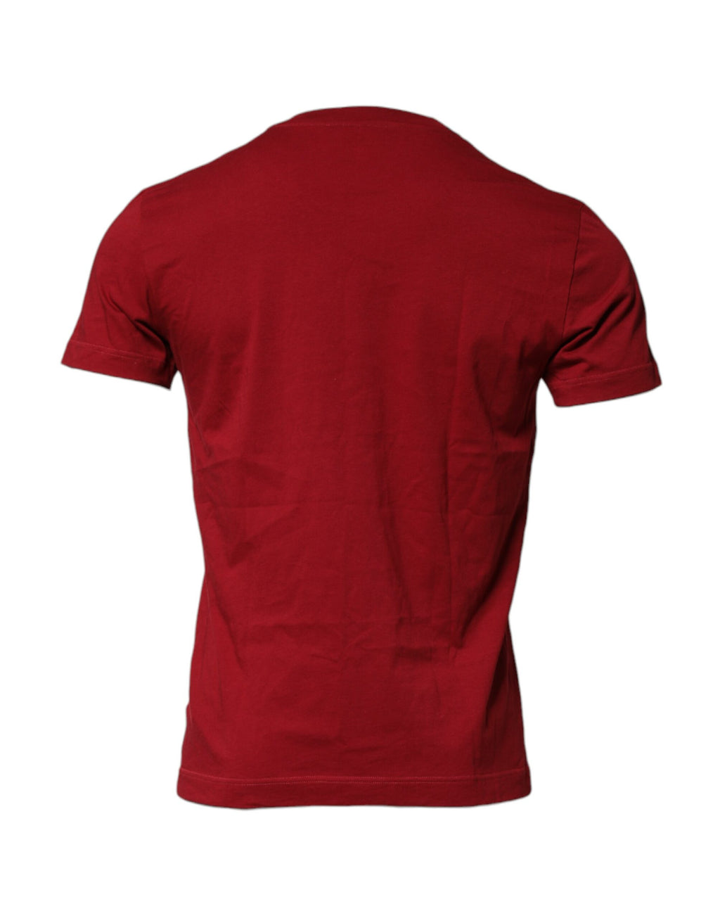 T-shirt rouge en coton à manches courtes et col rond de Dolce & Gabbana, vue de face.