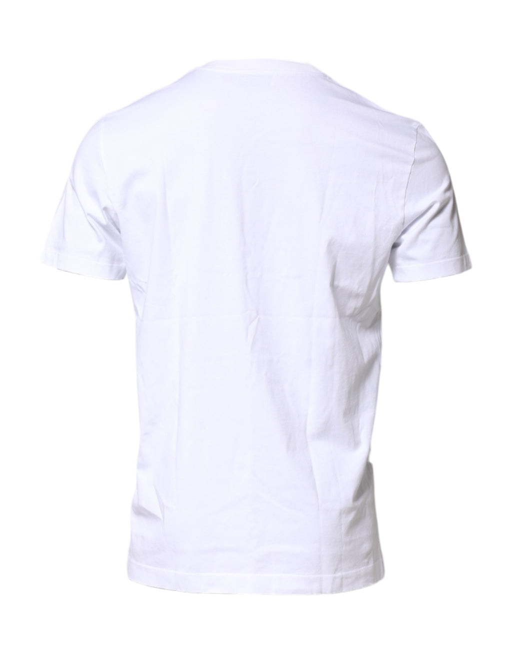 T-shirt blanc en coton Dolce & Gabbana avec logo brodé, col rond, style décontracté.