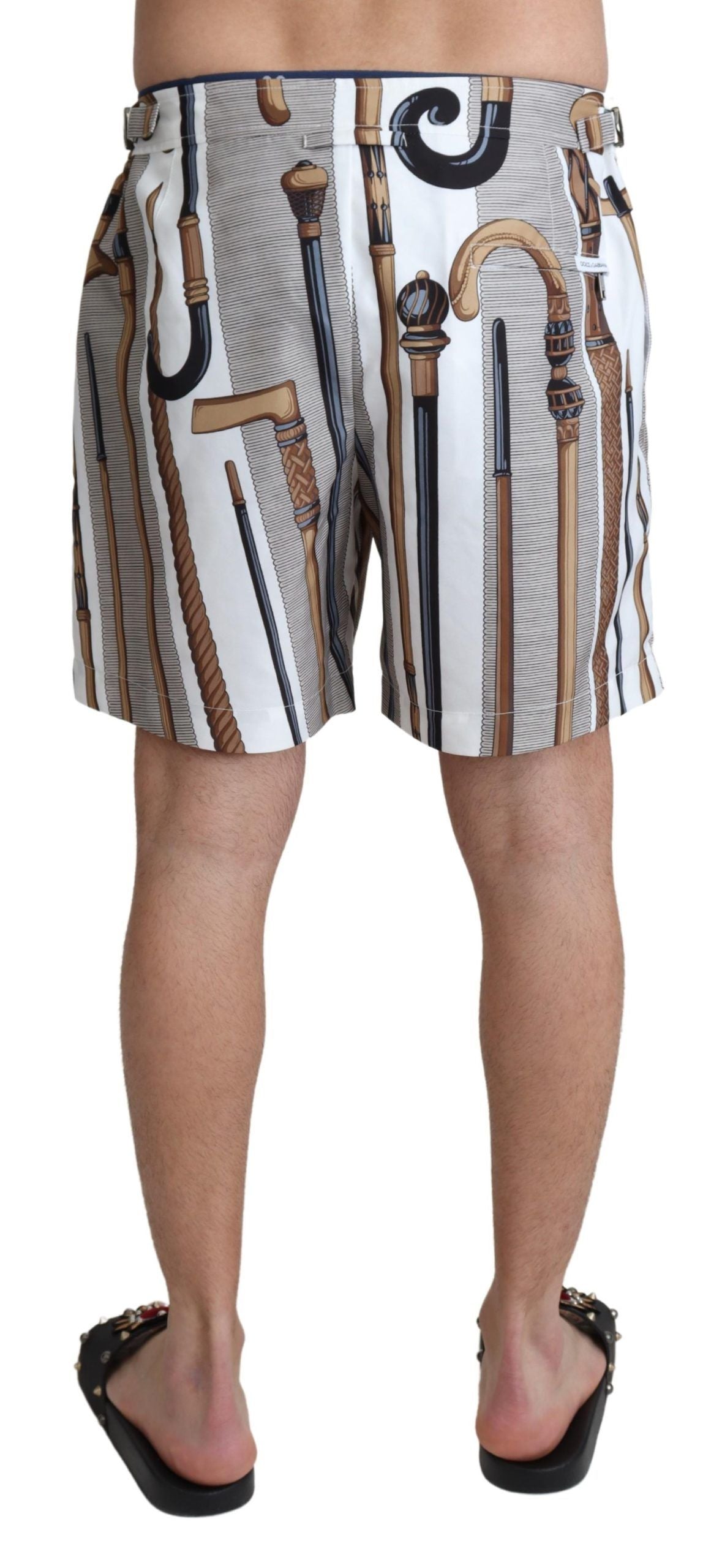 Shorts de plage Dolce & Gabbana en blanc, style maillot de bain pour homme, avec design léger et confortable.
