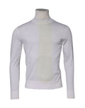 Pull à col roulé en laine blanche Dolce & Gabbana pour homme, sweat-shirt élégant et chaud.