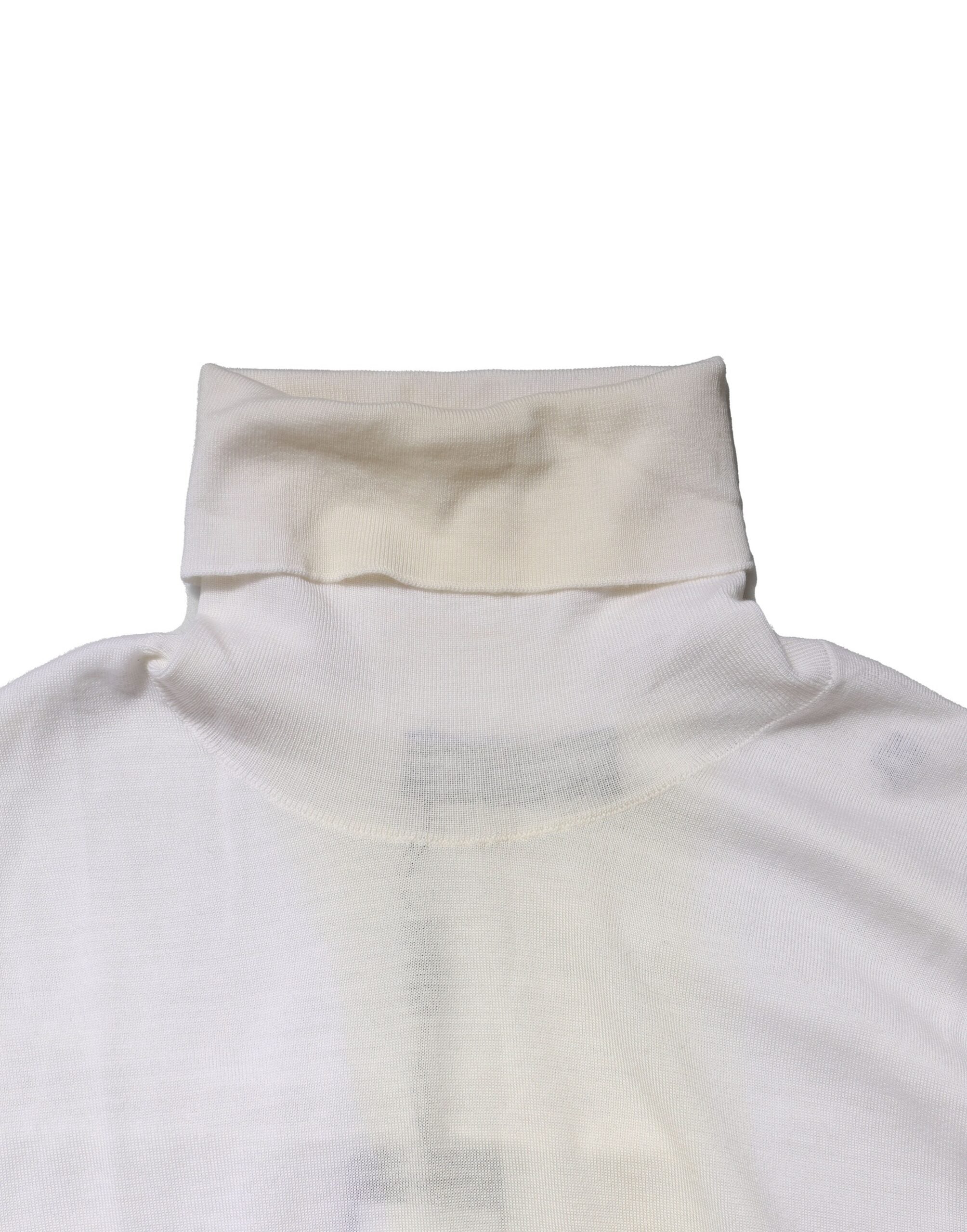 Pull à col roulé en laine blanche pour homme de Dolce & Gabbana, sweat-shirt élégant et chaud.