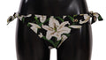 Bas de bikini Dolce & Gabbana noir avec motif floral Lily, maillot de bain élégant pour femmes.