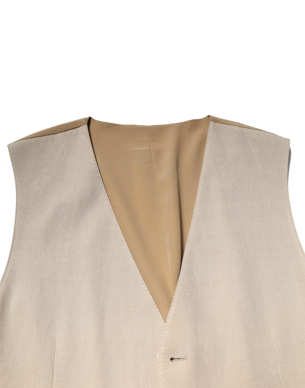 Gilet homme beige en lin Dolce & Gabbana, vêtement formel avec coupe élégante et détails sophistiqués.
