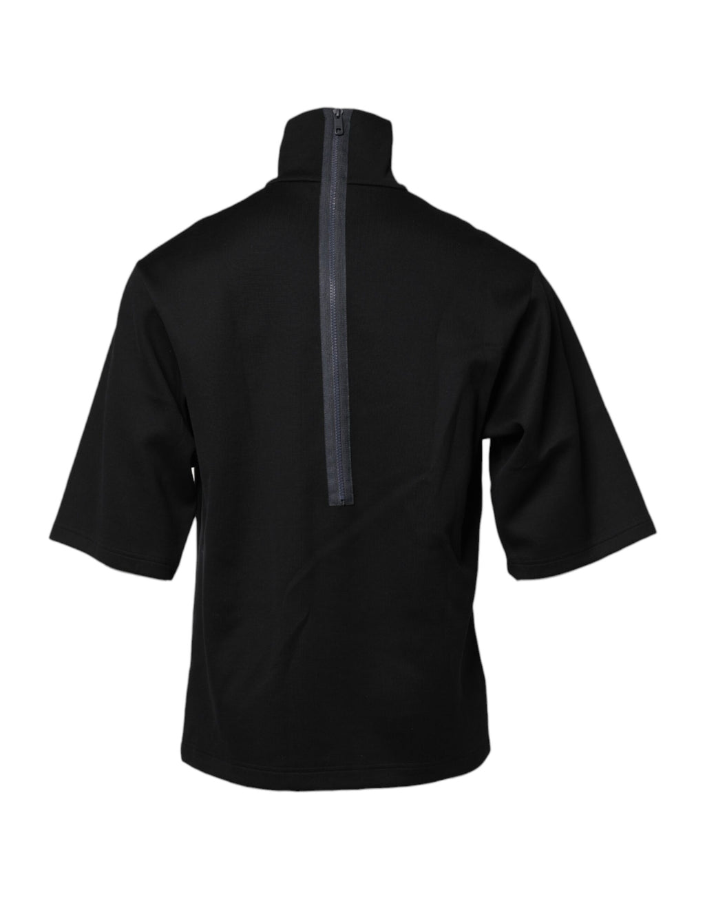 T-shirt à col roulé en coton noir avec imprimé DG Dolce & Gabbana, style élégant et moderne.
