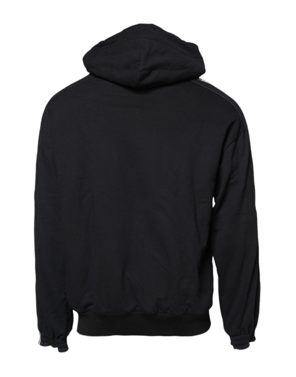 Sweat à capuche en coton noir Dolce & Gabbana avec logo, pull décontracté, vue de face.