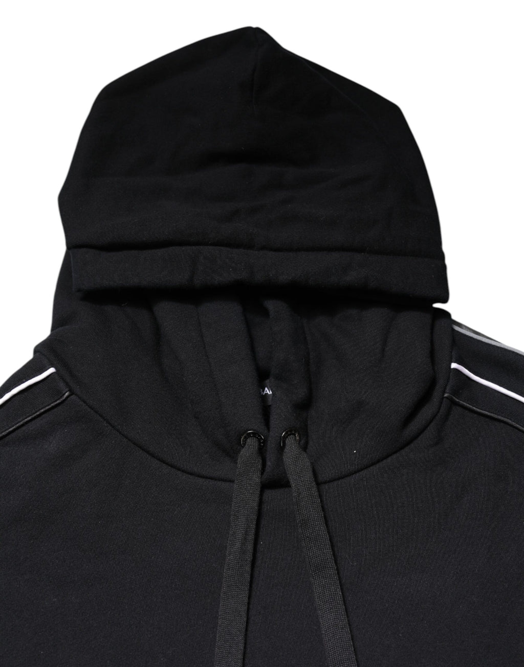 Sweat à capuche noir en coton Dolce & Gabbana avec logo brodé, doux et décontracté pour un style élégant et confortable.