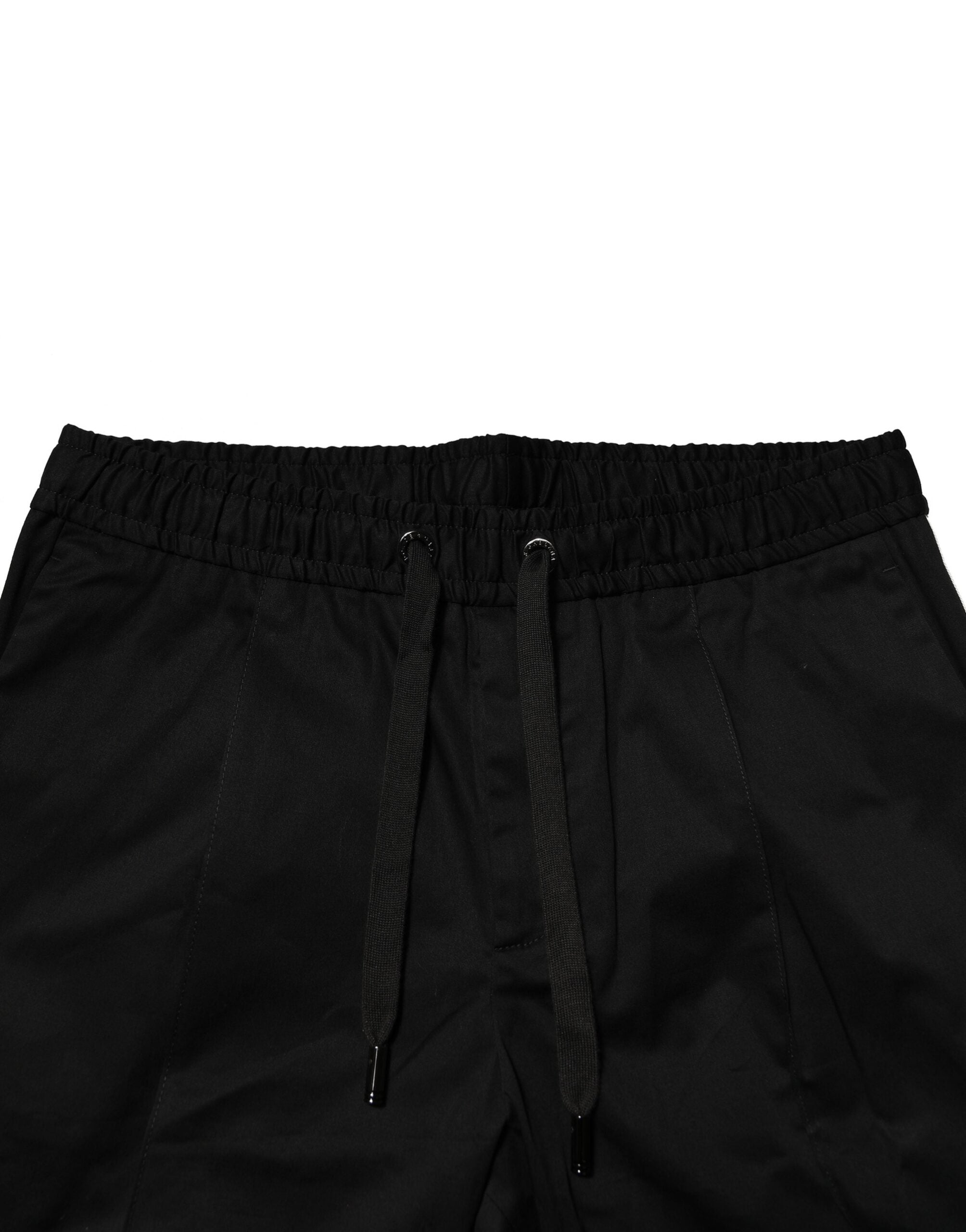 Pantalon jogger noir en coton à taille moyenne de Dolce & Gabbana, style décontracté et confortable.