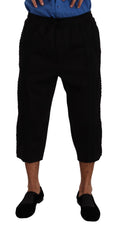 Pantalon court noir en coton Dolce & Gabbana Torero, coupe courte et élégante, avec détails sophistiqués.