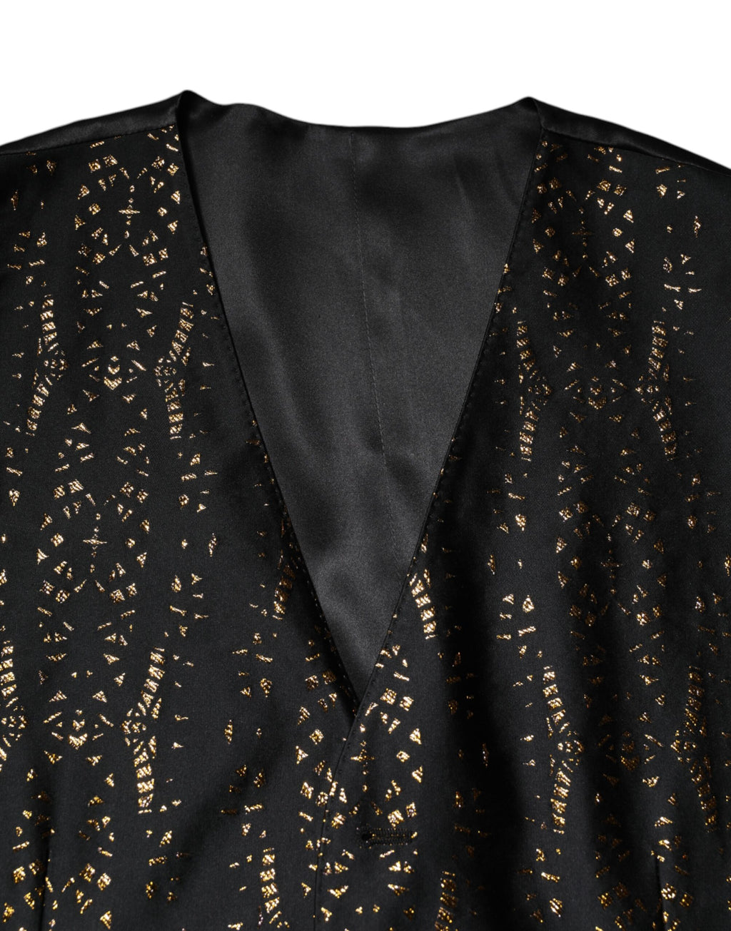 Gilet homme Dolce & Gabbana en lurex noir, costume formel avec veste ajustée et détails élégants.