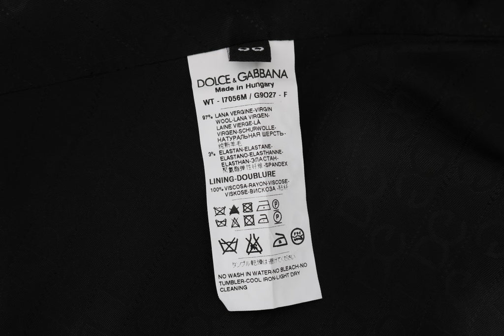 Gilet en laine extensible noir Dolce & Gabbana STAFF, sans manches, porté sur un mannequin.