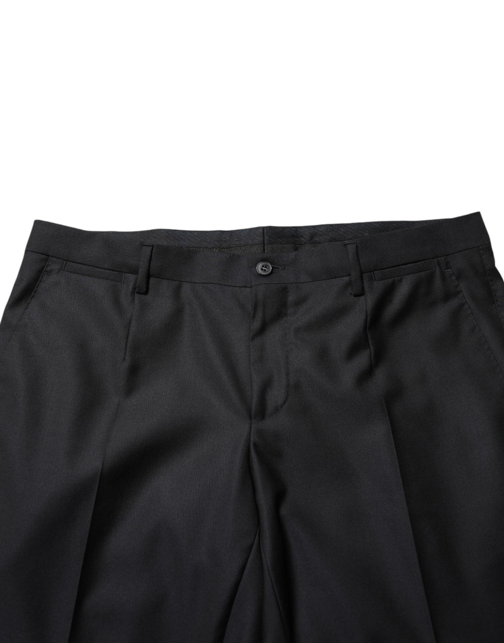 Pantalon de costume noir en laine Dolce & Gabbana, coupe skinny, idéal pour les tenues formelles et élégantes.