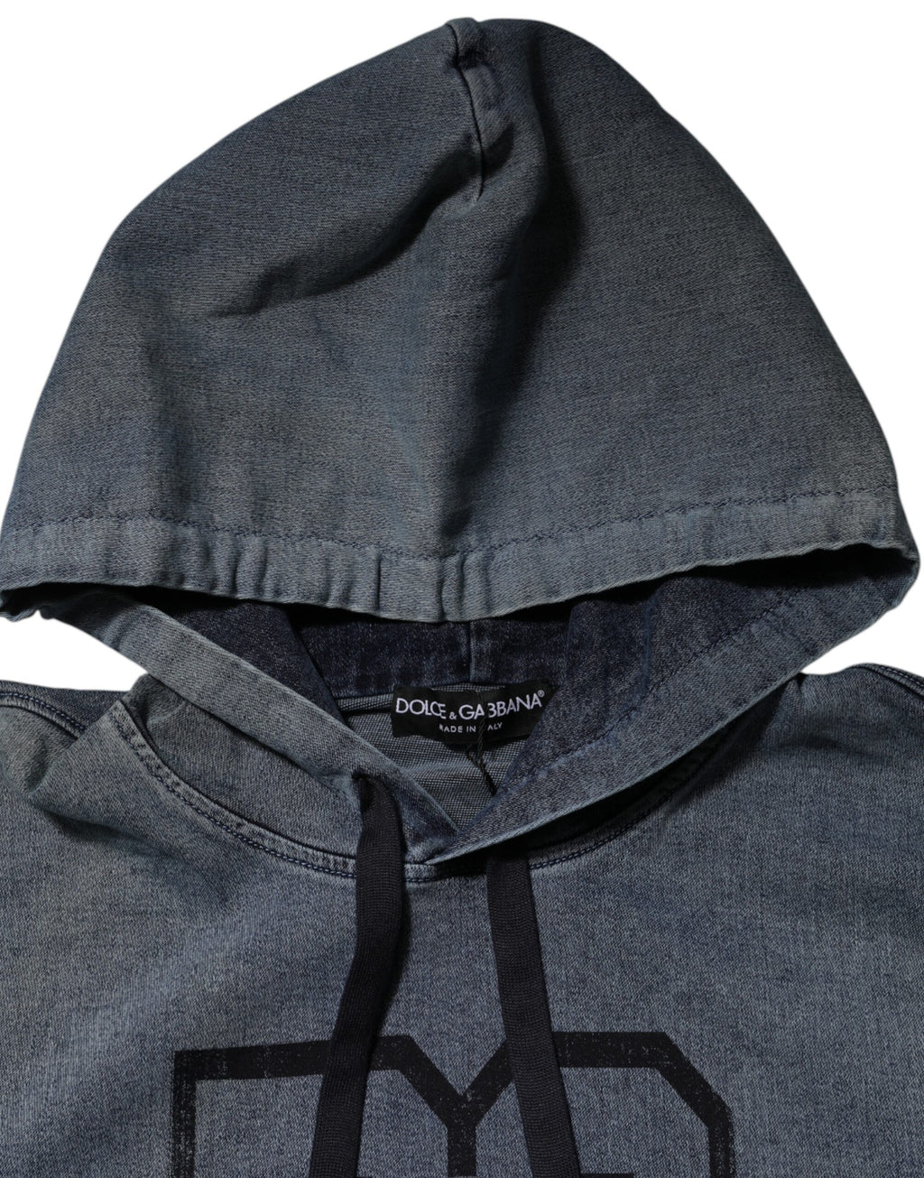 Sweat à capuche Dolce & Gabbana en coton mélangé bleu, pull tendance avec capuche et logo subtil visible.